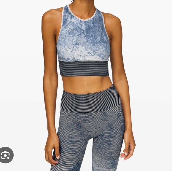 Lululemon Ebb to Train Blue and Gray Tie-Dye Activewear Set, Size 10-12 W2BIIS - Picture 10 of 11